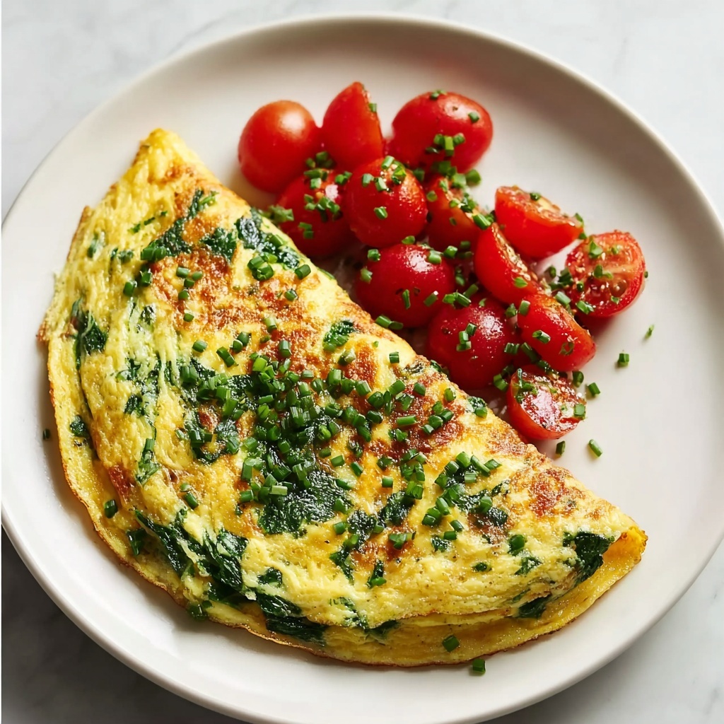 Green Omelette with Spinach, Parsley, and Bell Peppers Recipe - Recipe Image