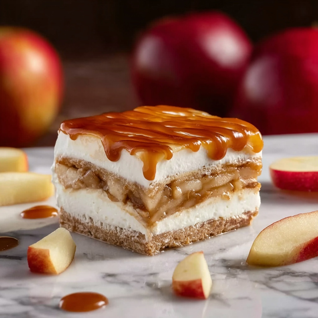 No-Bake Caramel Apple Eclair Cake Recipe - Recipe Image