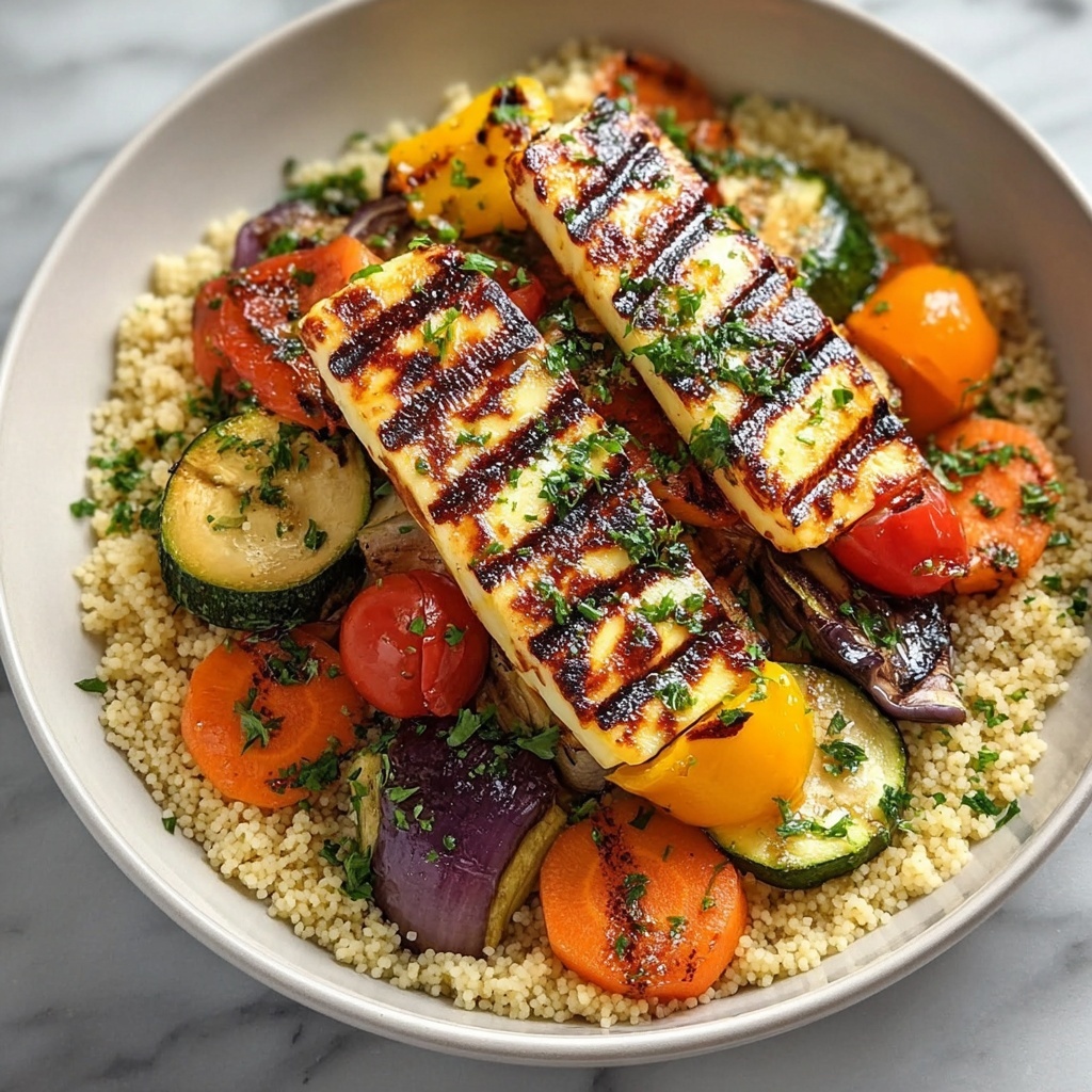 Griddled Vegetables and Halloumi with Couscous Recipe - Recipe Image