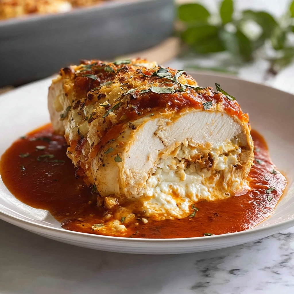 Chicken Parmesan Stuffed with Cream Cheese Recipe - Recipe Image