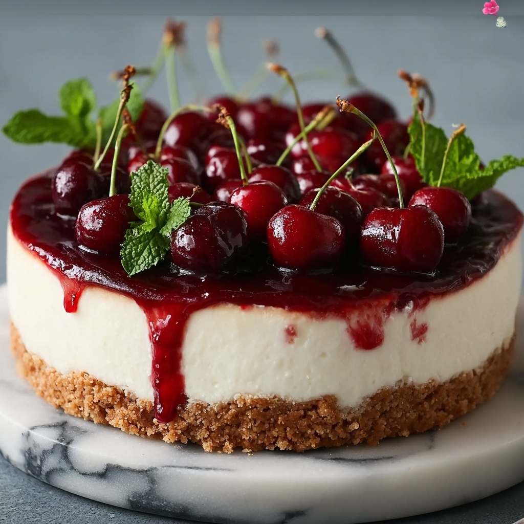 No-Bake Cherry Cheesecake Recipe - Recipe Image
