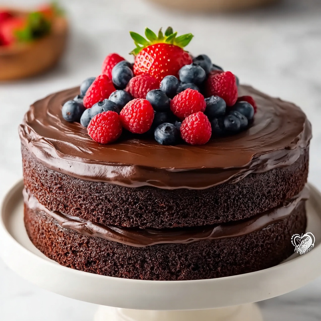 Small Chocolate Cake with Creamy Cocoa Frosting Recipe - Recipe Image