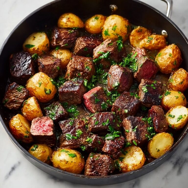 Garlic Butter Steak Bites and Potatoes Recipe