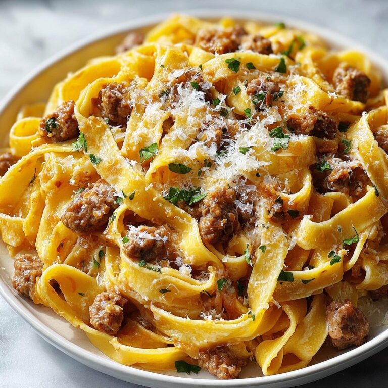 Creamy Italian Sausage Fettuccine Recipe