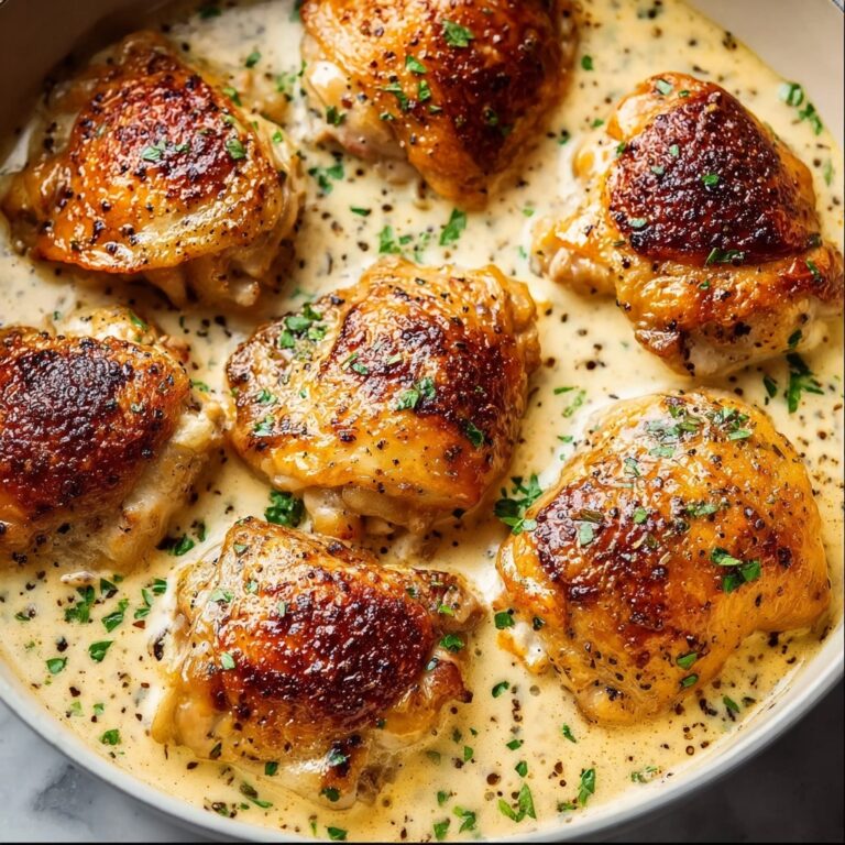 Creamy Oven Baked Chicken Thighs Recipe