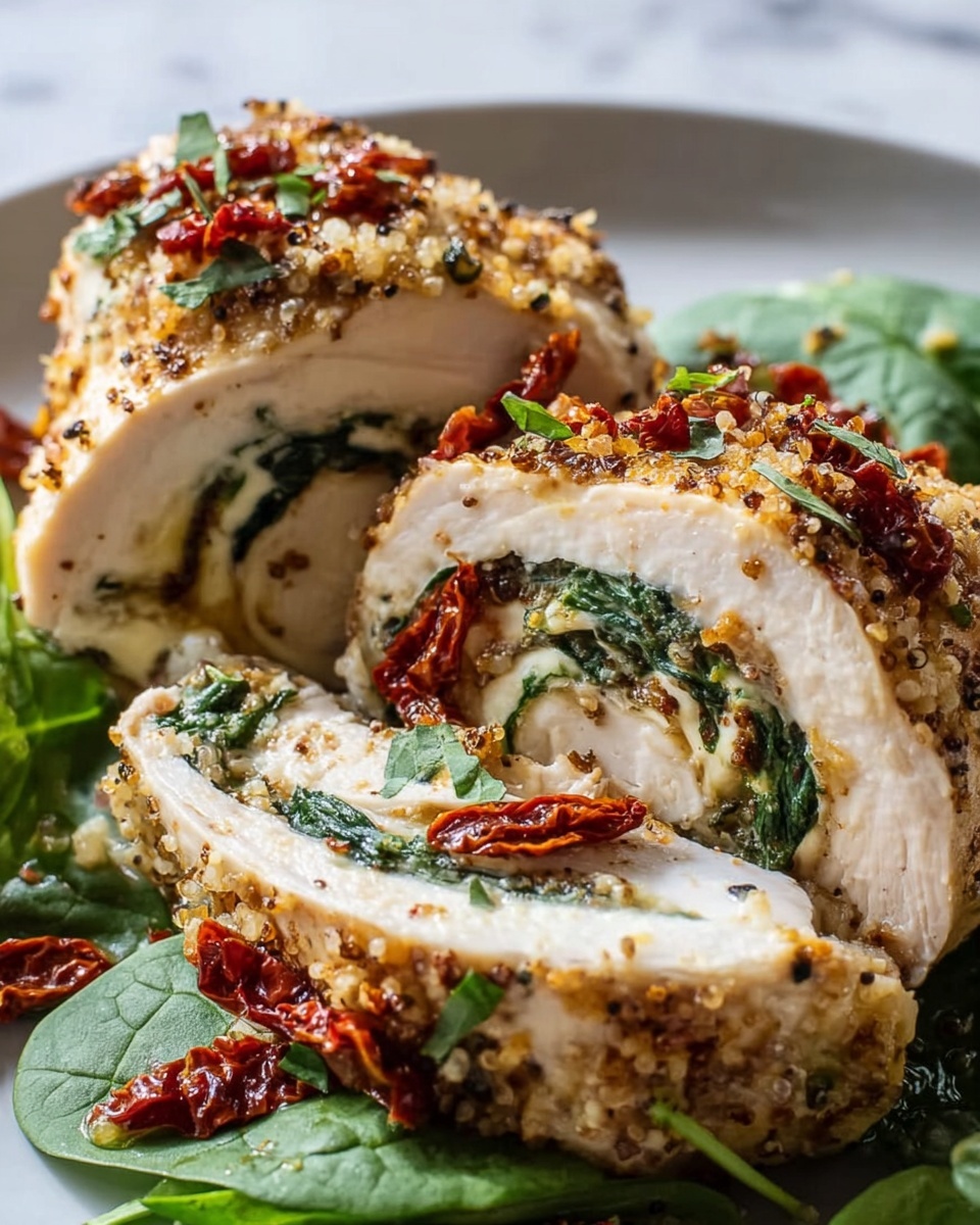 Stuffed Chicken Breast with Spinach, Sun-Dried Tomatoes, and Mozzarella Recipe - Recipe Image