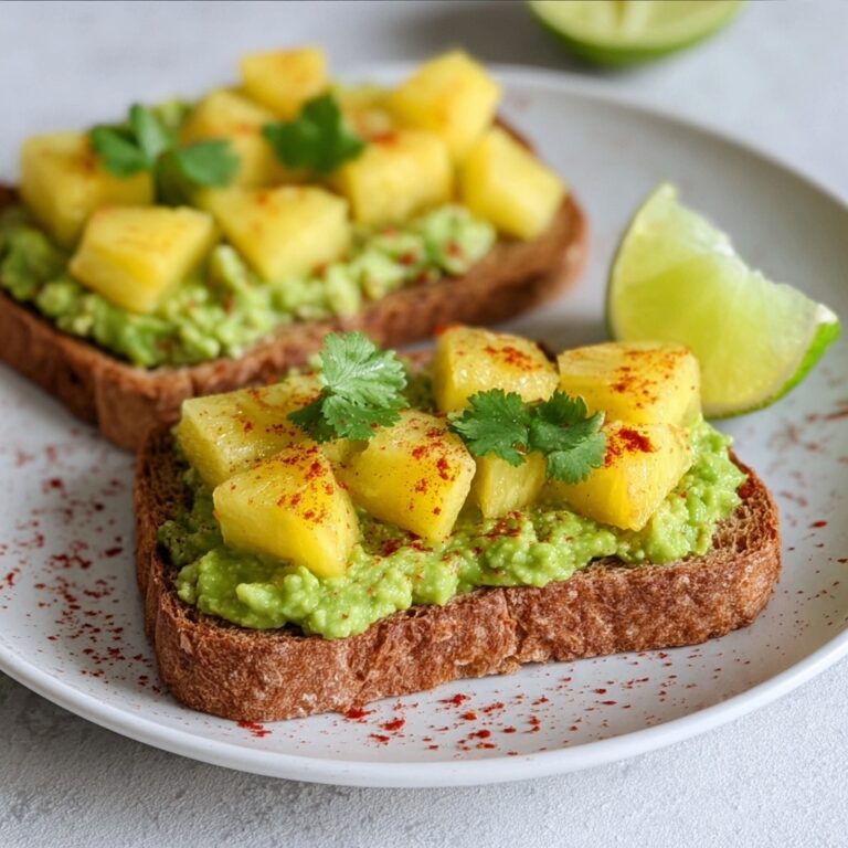 Tropical Avocado Toast with Mango and Pineapple Recipe