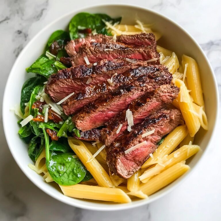Steak Pasta with Creamy Garlic Sauce Recipe