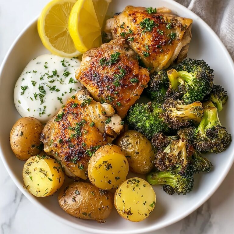 Lemon Garlic Chicken with Parmesan Herb Sauce Recipe