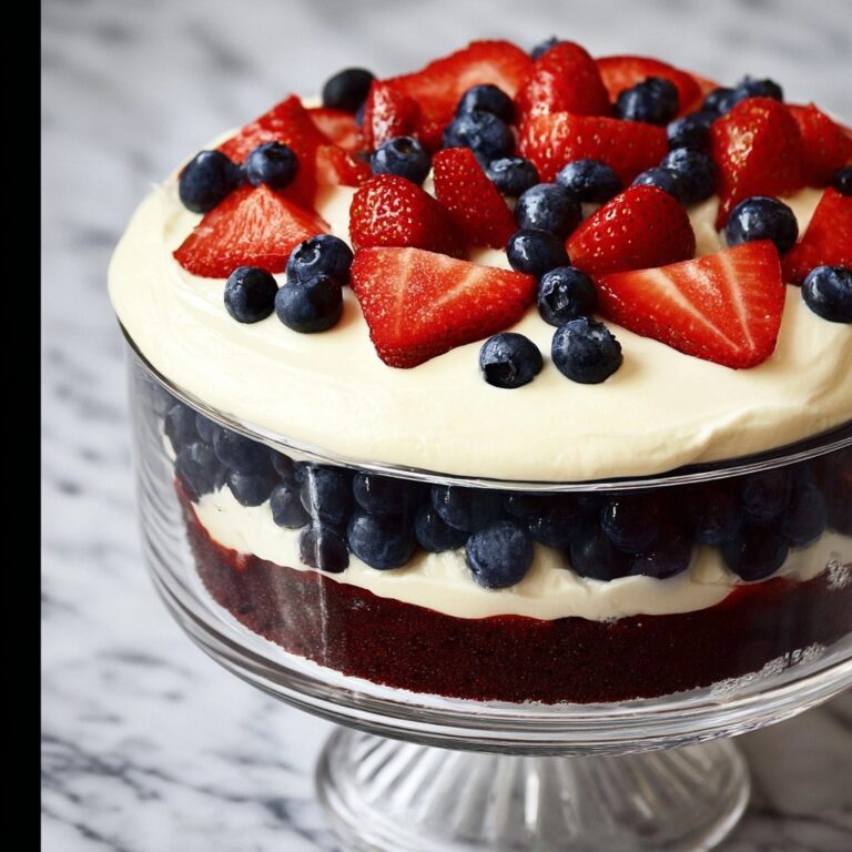 Red Velvet Trifle with Blueberries and Strawberries Recipe