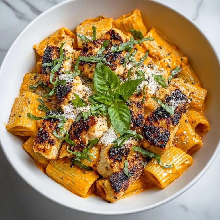 Burst Cherry Tomato Basil Chicken Rigatoni Recipe