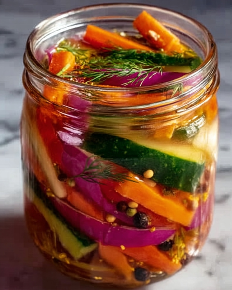 Crunchy Tangy Refrigerator Pickled Vegetables Recipe - Recipe Image