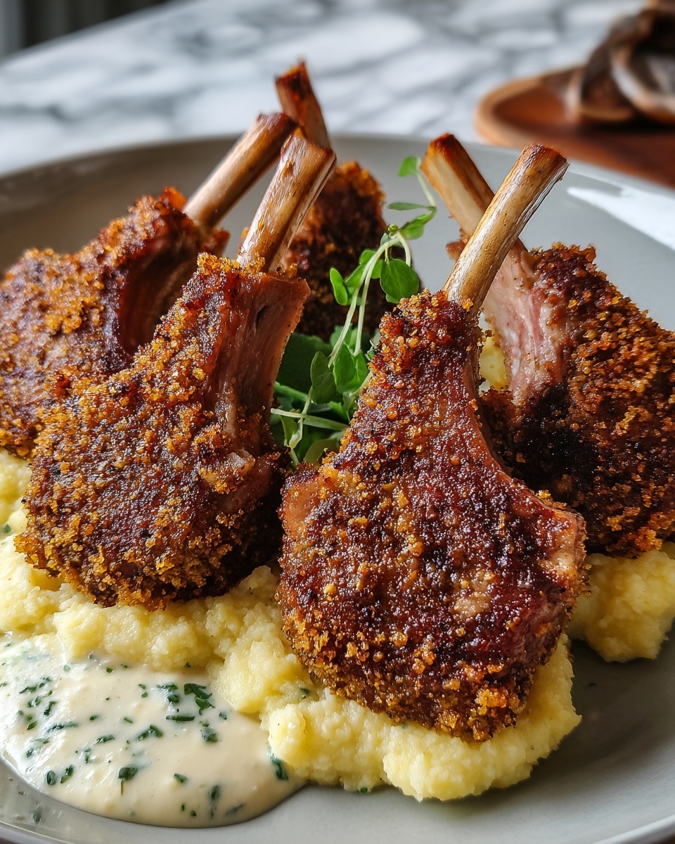 Italian Parmesan Crusted Lamb Chops Recipe - Recipe Image