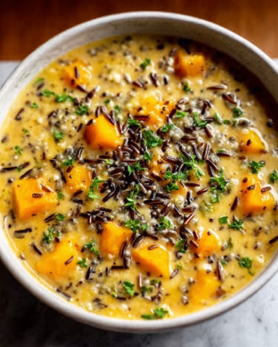 Nourishing Vegan Pumpkin Wild Rice Soup Recipe - Recipe Image