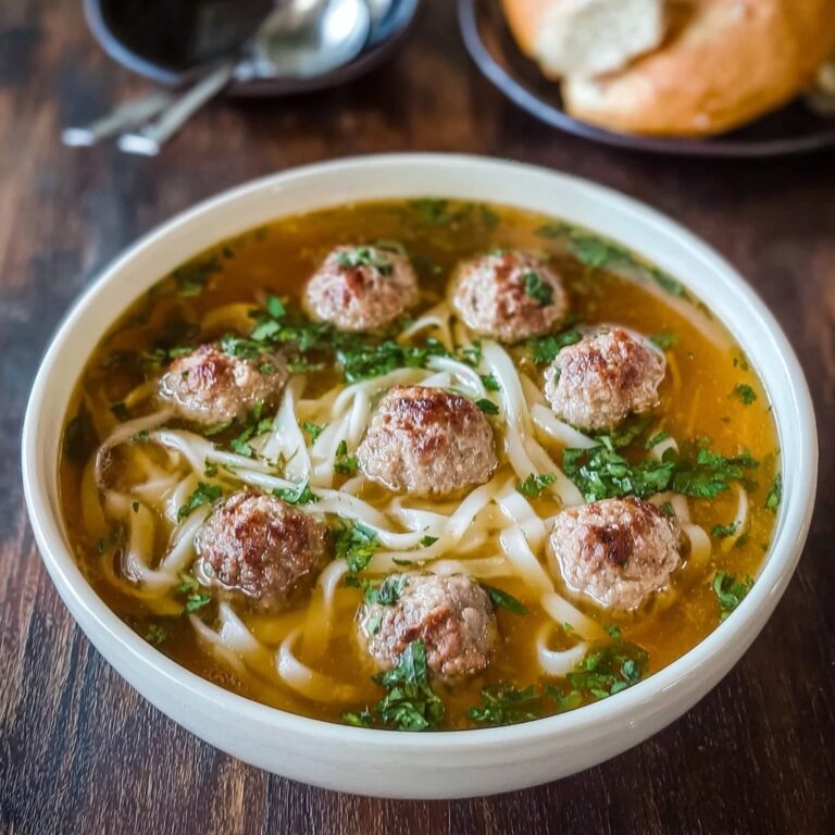 Easy Meatball Soup with Noodles Recipe
