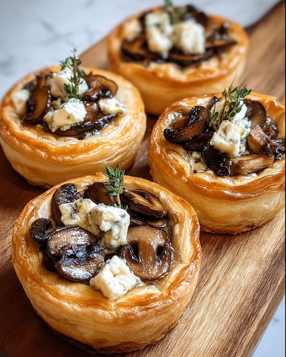 Mushroom Shallot and Herbed Goat Cheese Tarts Recipe - Recipe Image