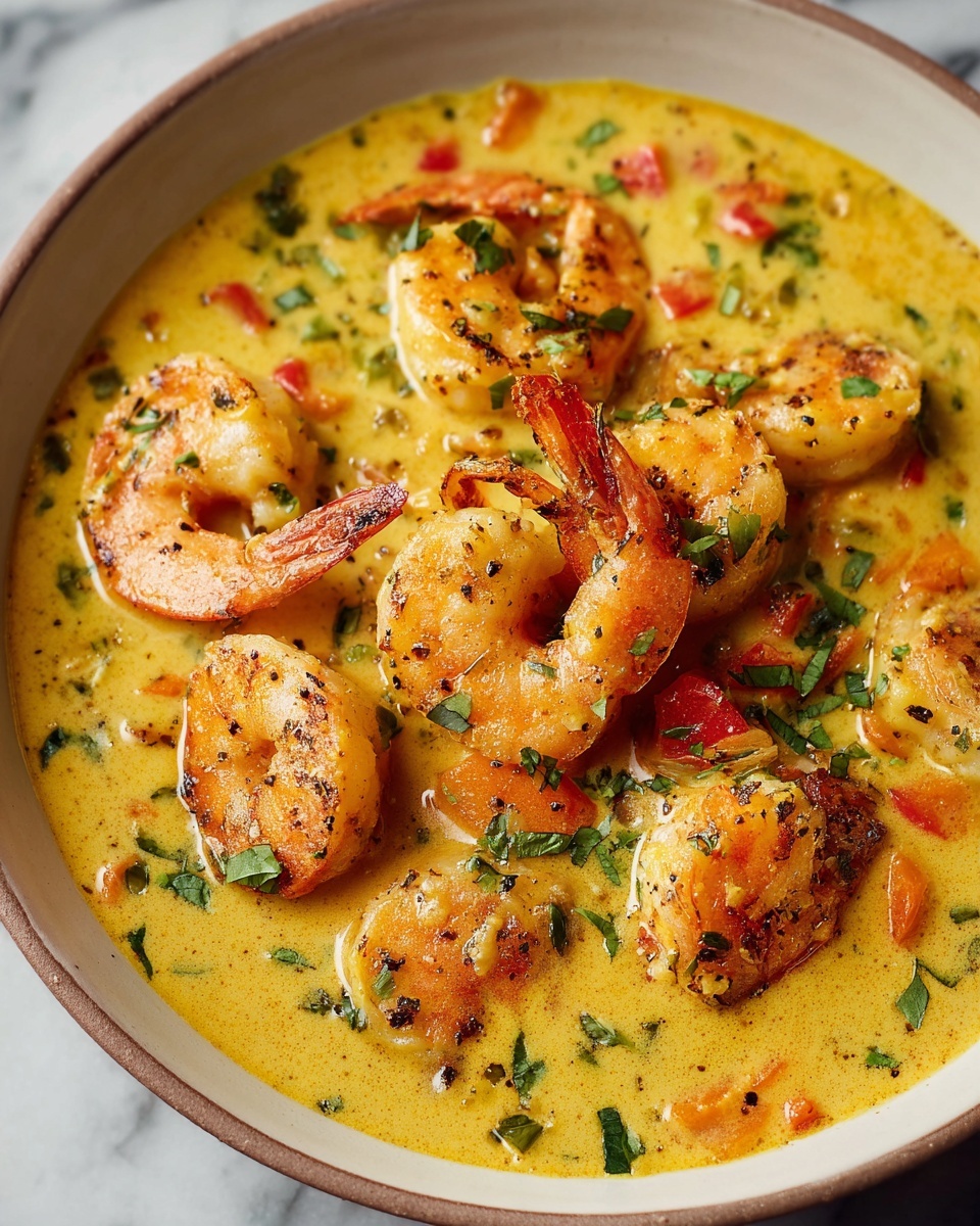 Sautéed Shrimp in Creamy Saffron Sauce Recipe - Recipe Image
