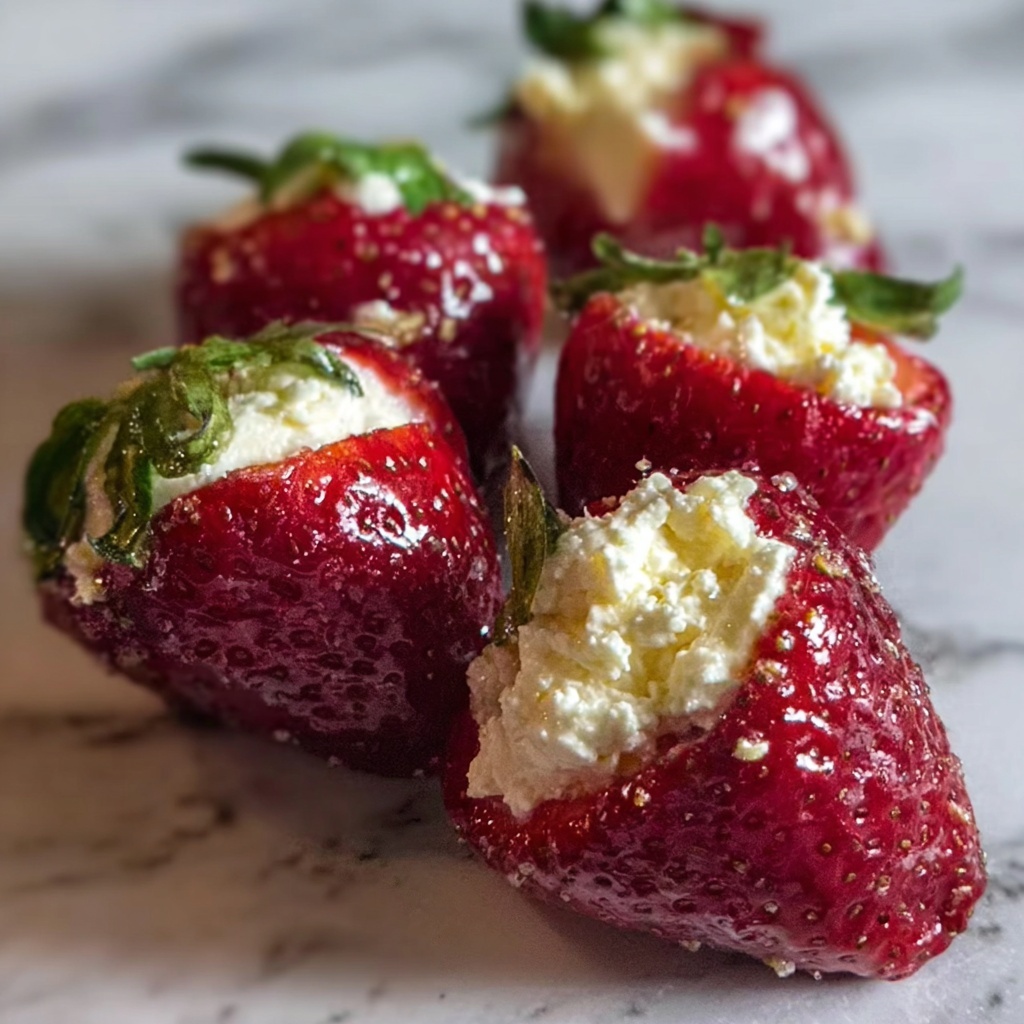 Cookie Butter Cheesecake Stuffed Strawberries Recipe - Recipe Image