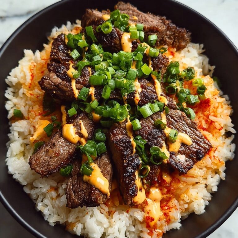 Korean BBQ Steak Rice Bowls with Spicy Cream Sauce Recipe
