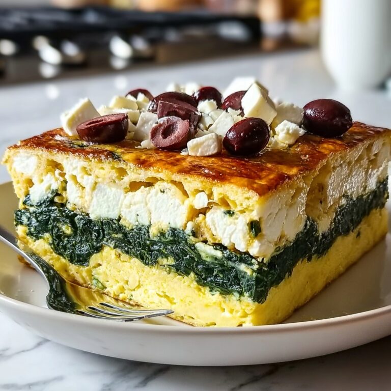 Greek Egg Casserole with Feta, Olives, and Spinach Recipe
