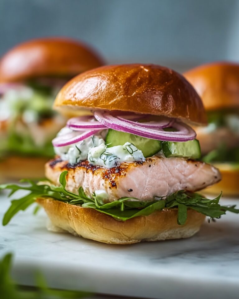 Salmon Sliders with Yogurt-Cucumber-Dill Sauce Recipe