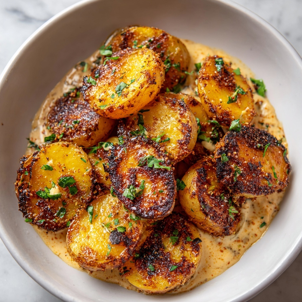 Creamy Garlic Parmesan Potatoes Recipe - Recipe Image