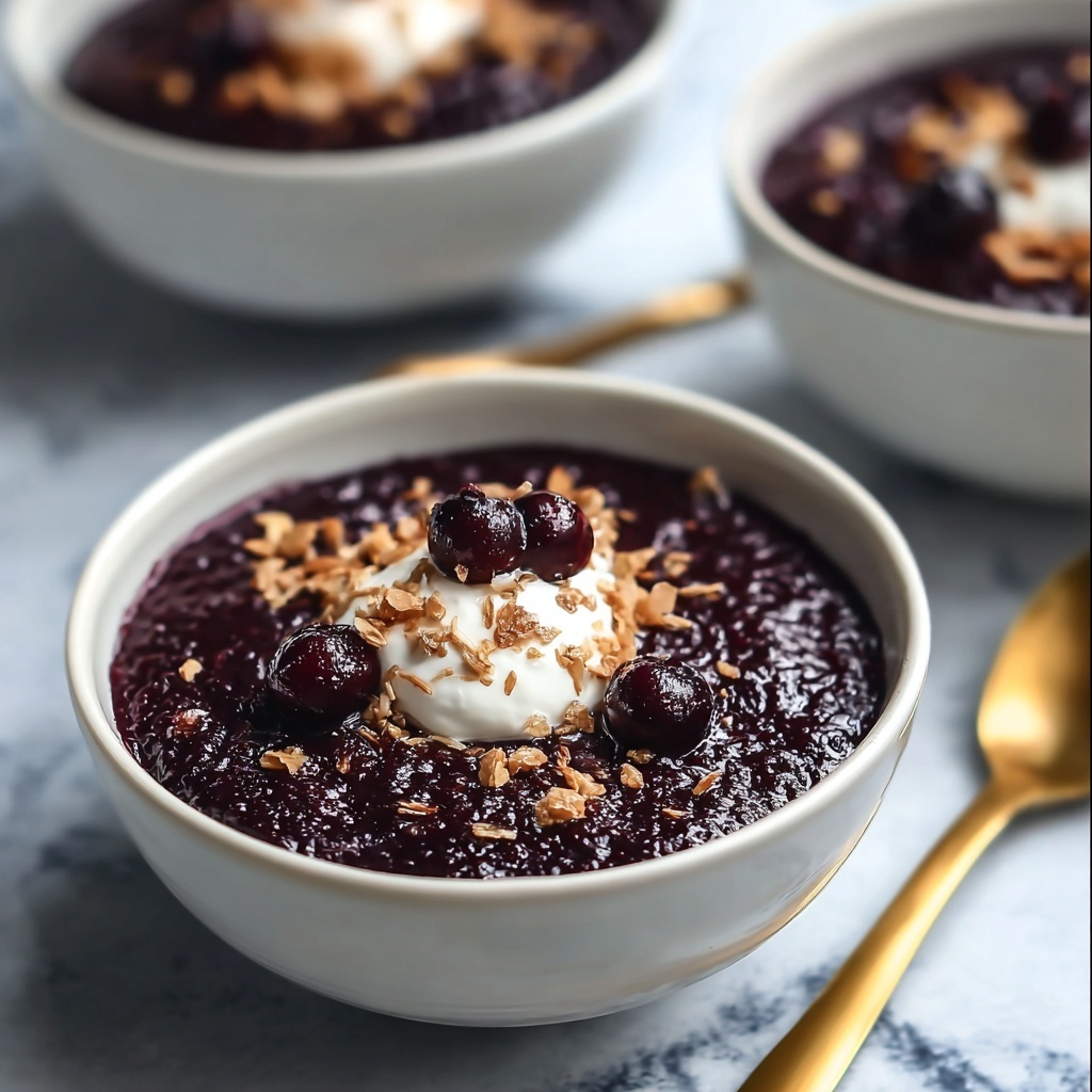Thai Black Sticky Rice Pudding: A Vegan Delight Recipe - Recipe Image