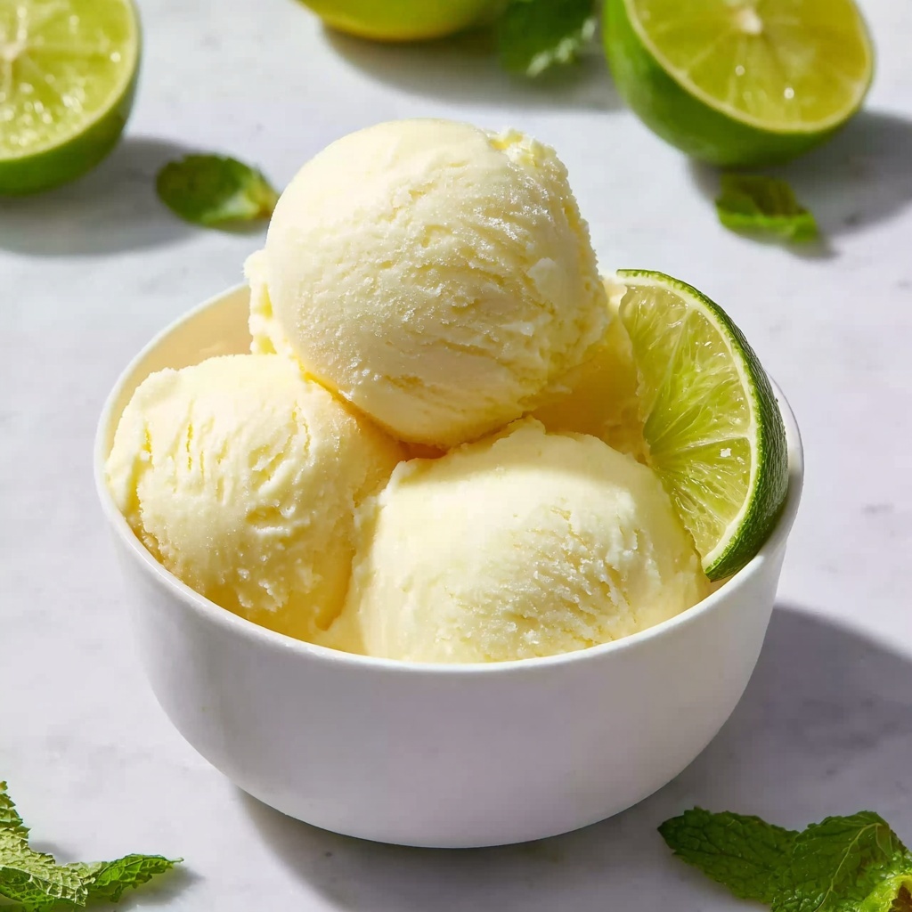 Refreshing Lime Sorbet: A Zesty Homemade Treat to Enjoy Recipe - Recipe Image