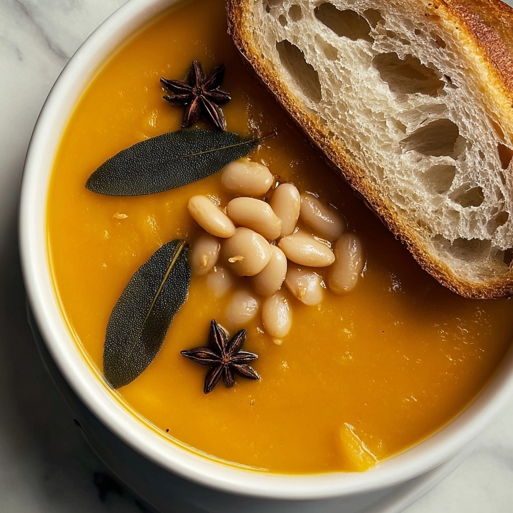 Butternut Squash and White Bean Soup with Crispy Sage Recipe - Recipe Image