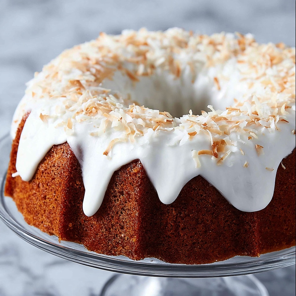Coconut Bundt Cake with Coconut Frosting Recipe - Recipe Image