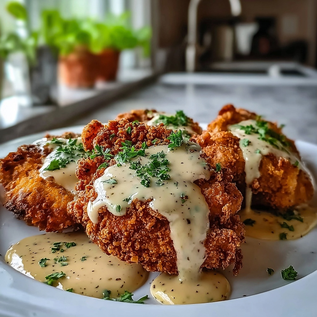 Crispy Parmesan Chicken with Dreamy Garlic Cream Sauce Recipe - Recipe Image