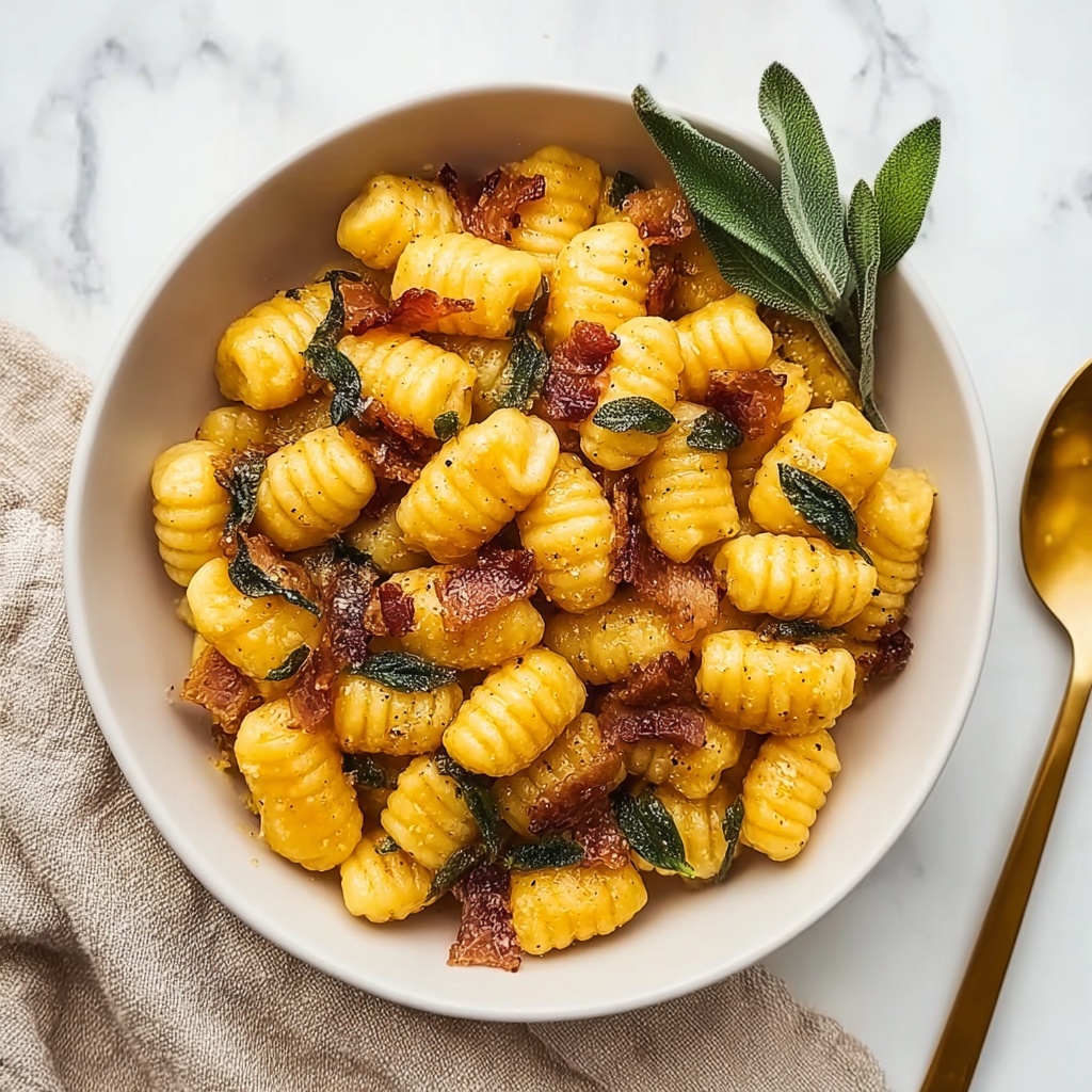 Gnocchi with Creamy Pumpkin Sauce and Crispy Sage Recipe - Recipe Image