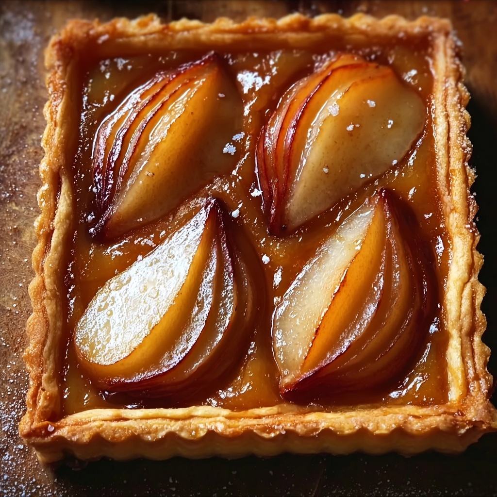 Pear Tart with Sliced Hasselback Pears and Cream Cheese Filling Recipe - Recipe Image