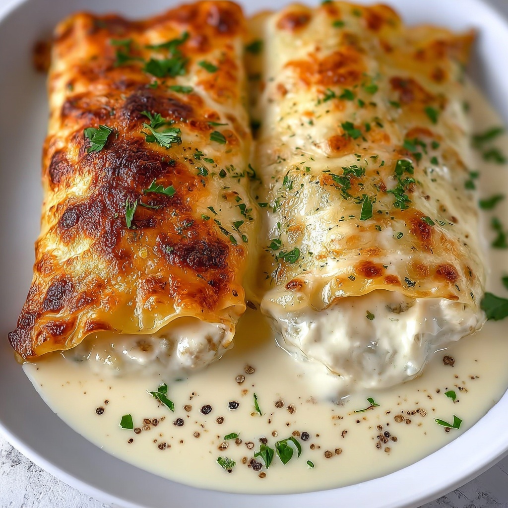 Chicken Alfredo Lasagna Rolls: A Creamy Dreamy Recipe - Recipe Image