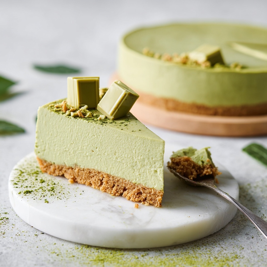 Matcha Cheesecake (No Bake, Vegan) Recipe - Recipe Image