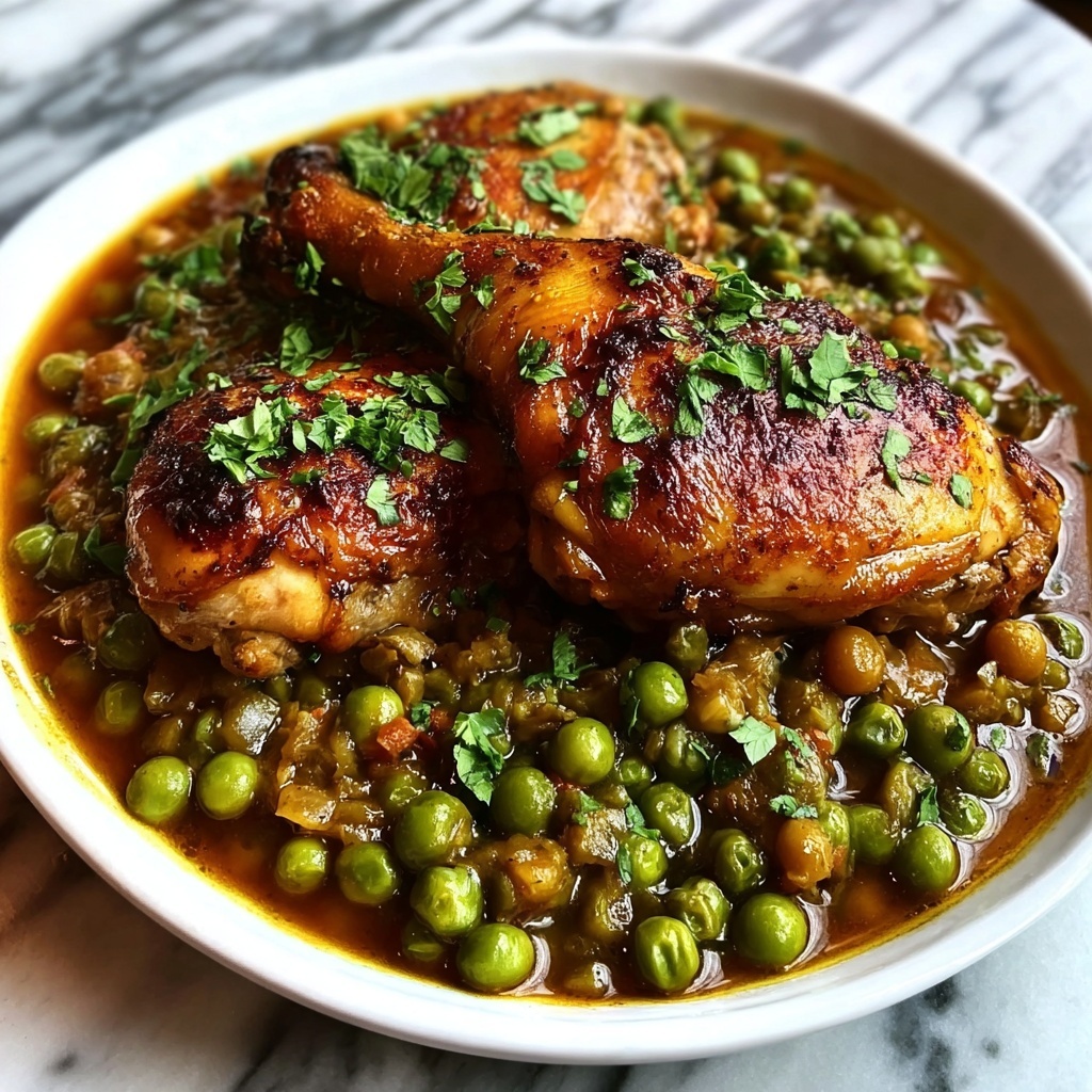 One-Pot Greek Chicken and Peas Recipe - Recipe Image