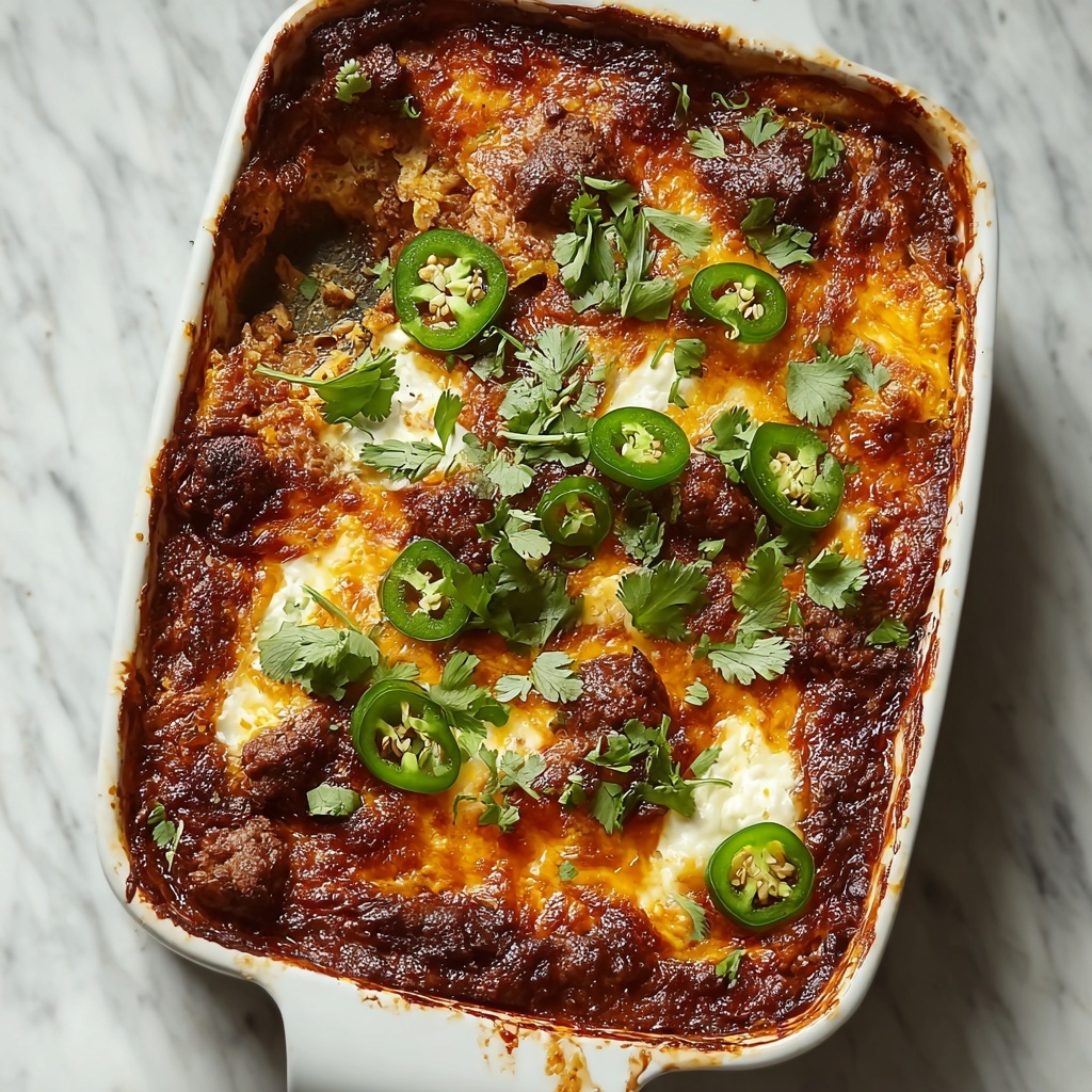 Baked Beef Chiles Rellenos Casserole Recipe - Recipe Image