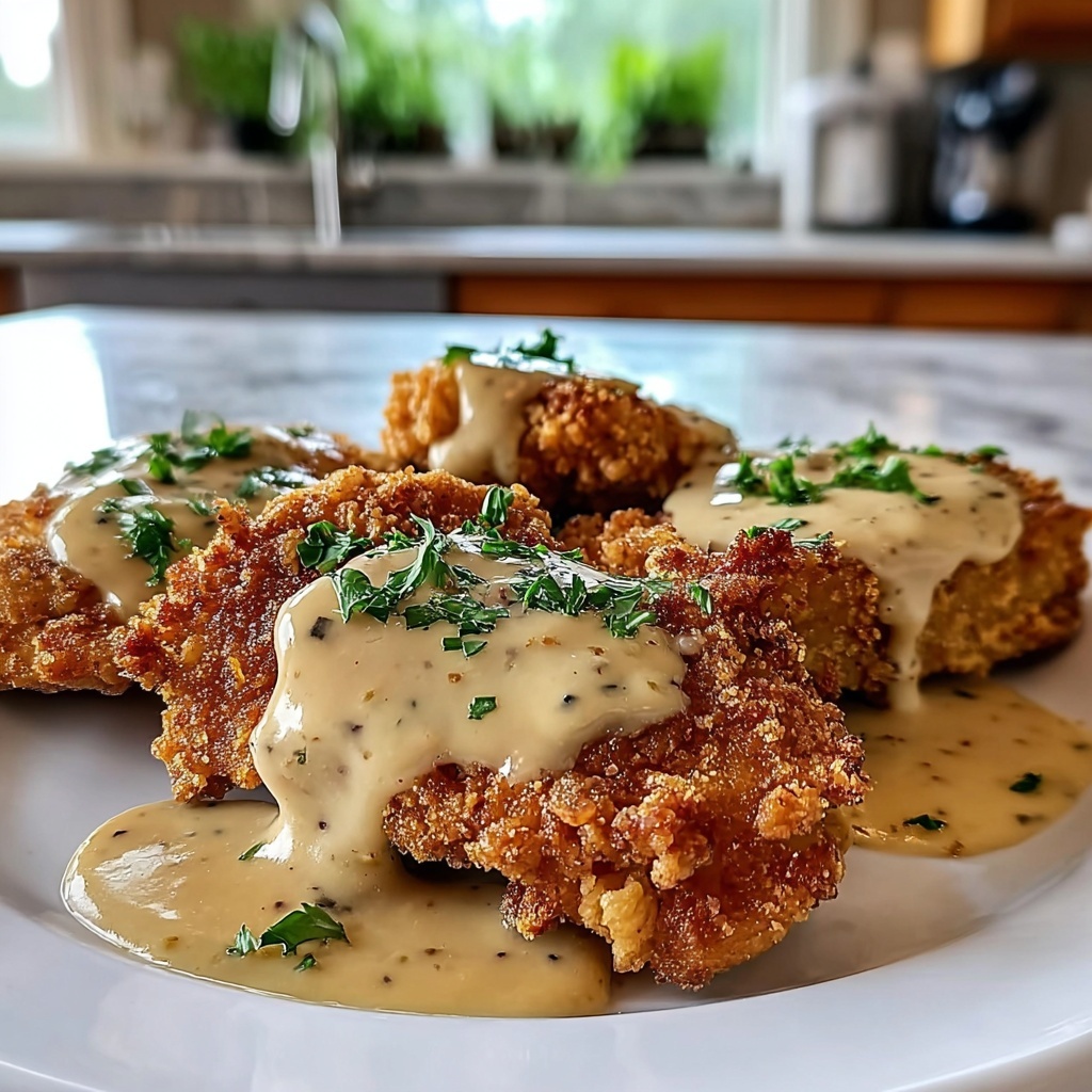 Crispy Parmesan Chicken with Dreamy Garlic Cream Sauce Recipe - Recipe Image