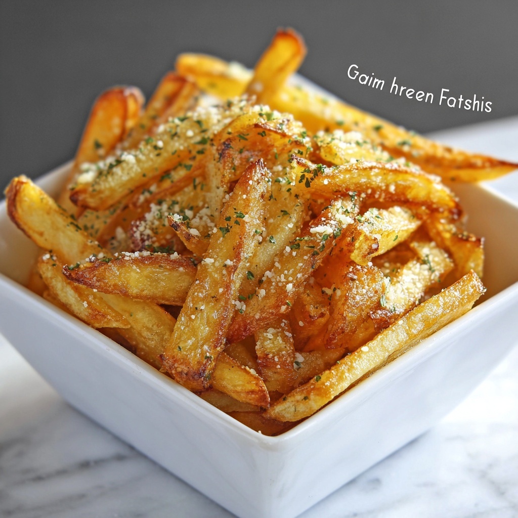 Baked Garlic Parmesan Fries Recipe - Recipe Image