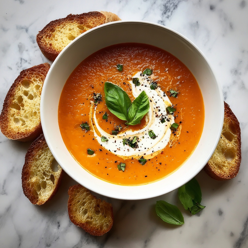Creamy Tomato Basil Soup Recipe - Recipe Image