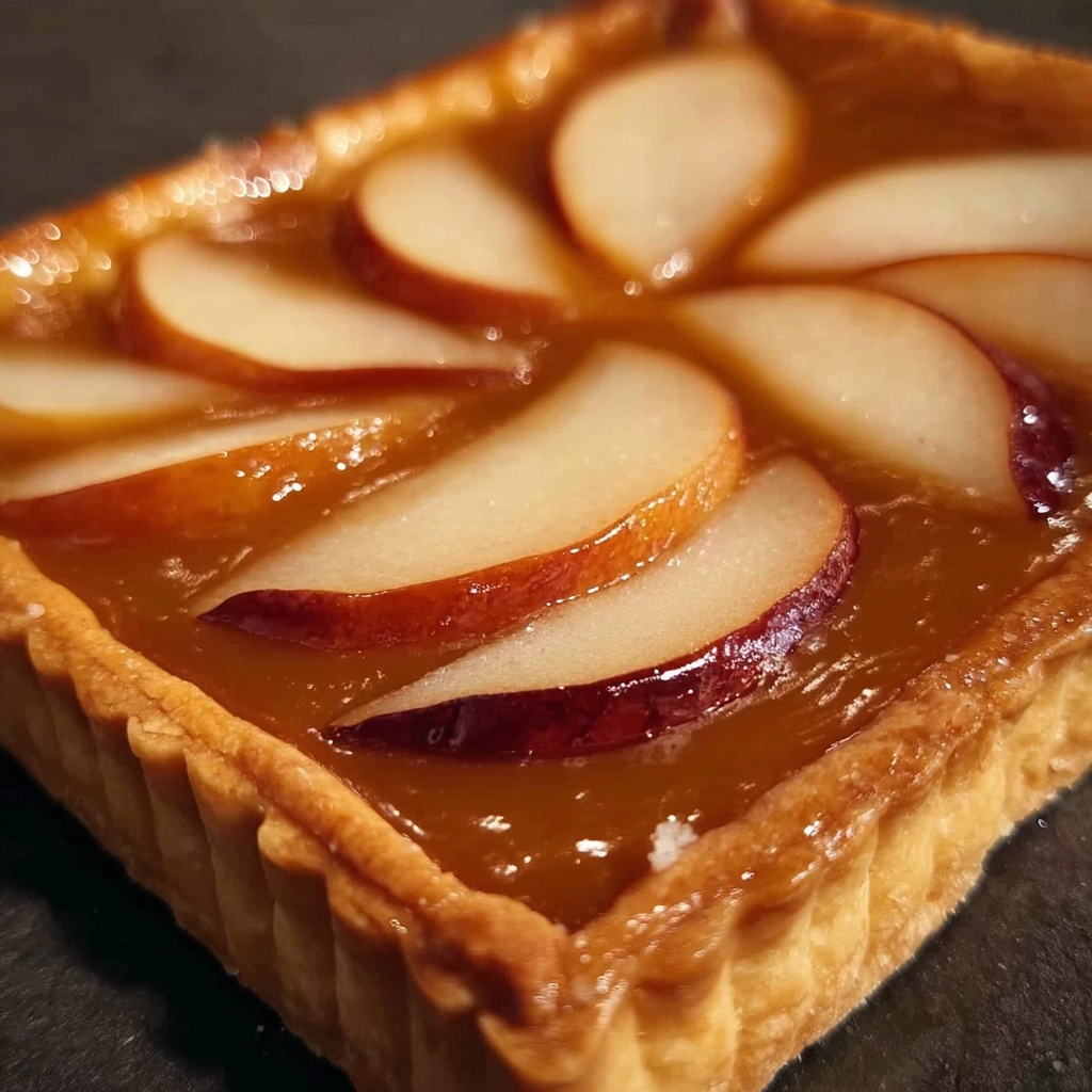 Pear Tart with Sliced Hasselback Pears and Cream Cheese Filling Recipe - Recipe Image