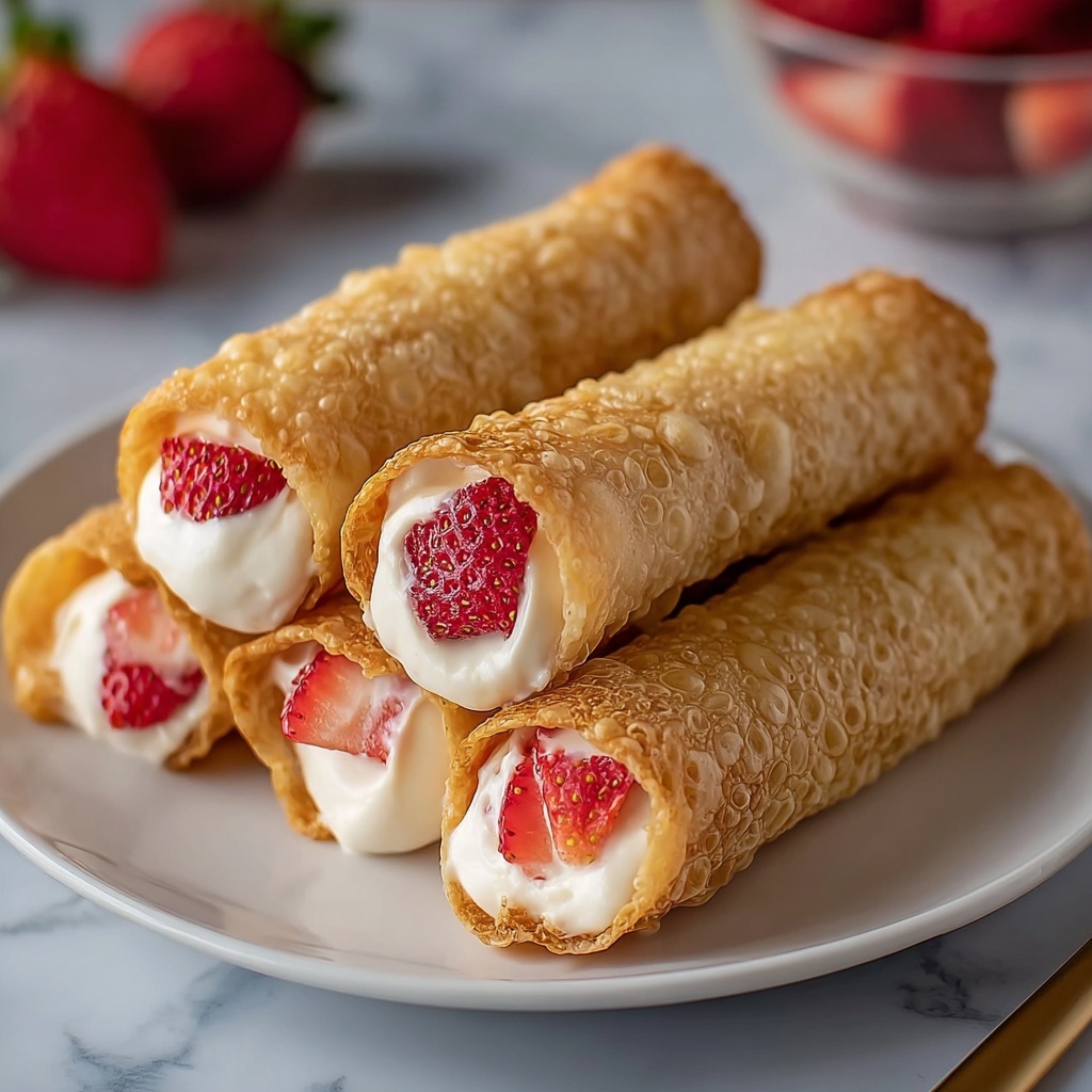 Strawberry Cheesecake Eggroll Bites Recipe - Recipe Image