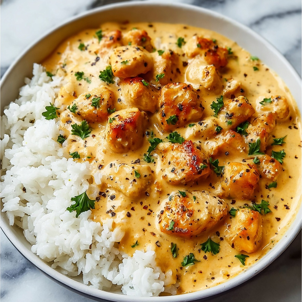 Creamy Smothered Chicken and Rice Recipe - Recipe Image
