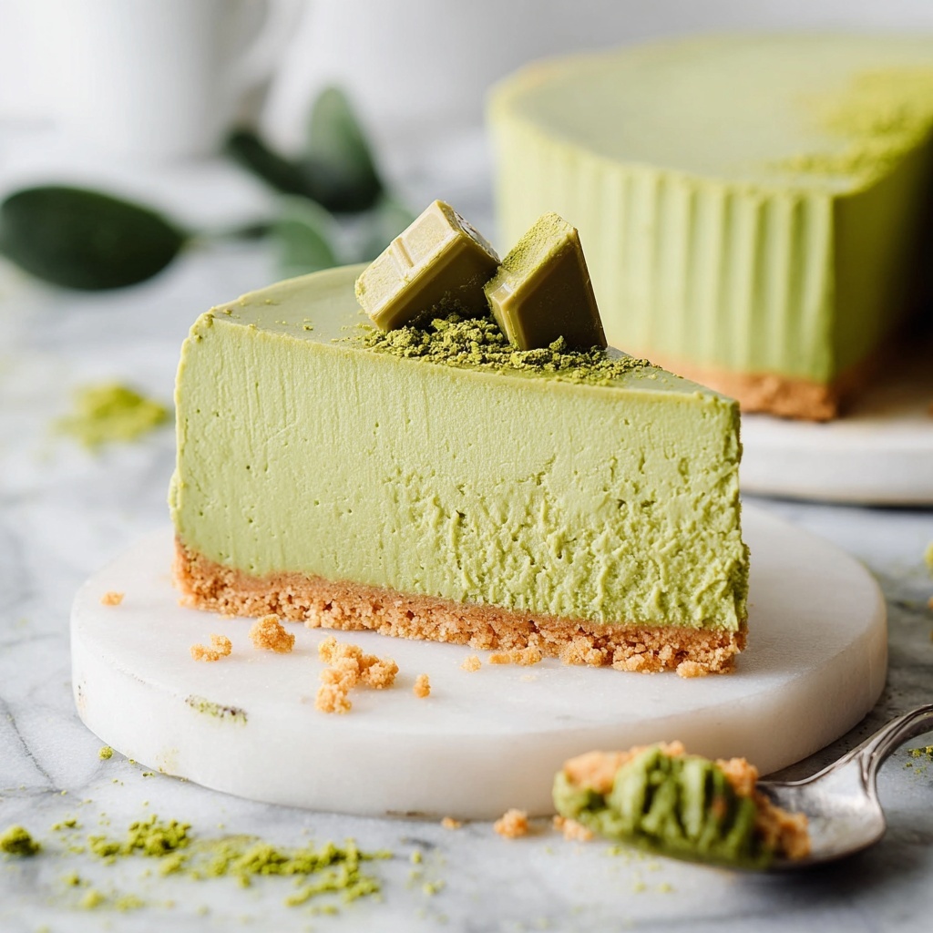 Matcha Cheesecake (No Bake, Vegan) Recipe - Recipe Image