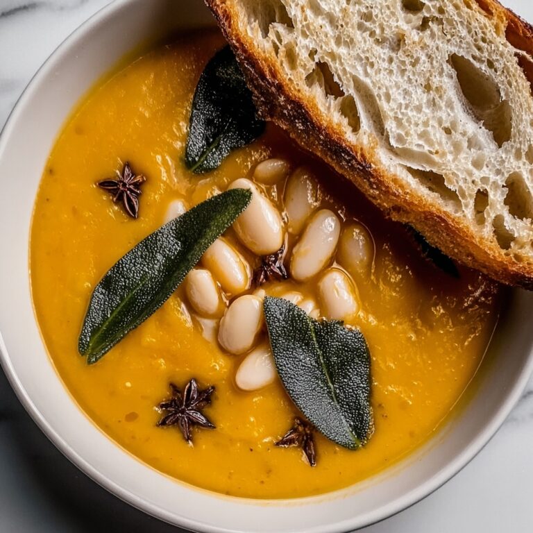 Butternut Squash and White Bean Soup with Crispy Sage Recipe