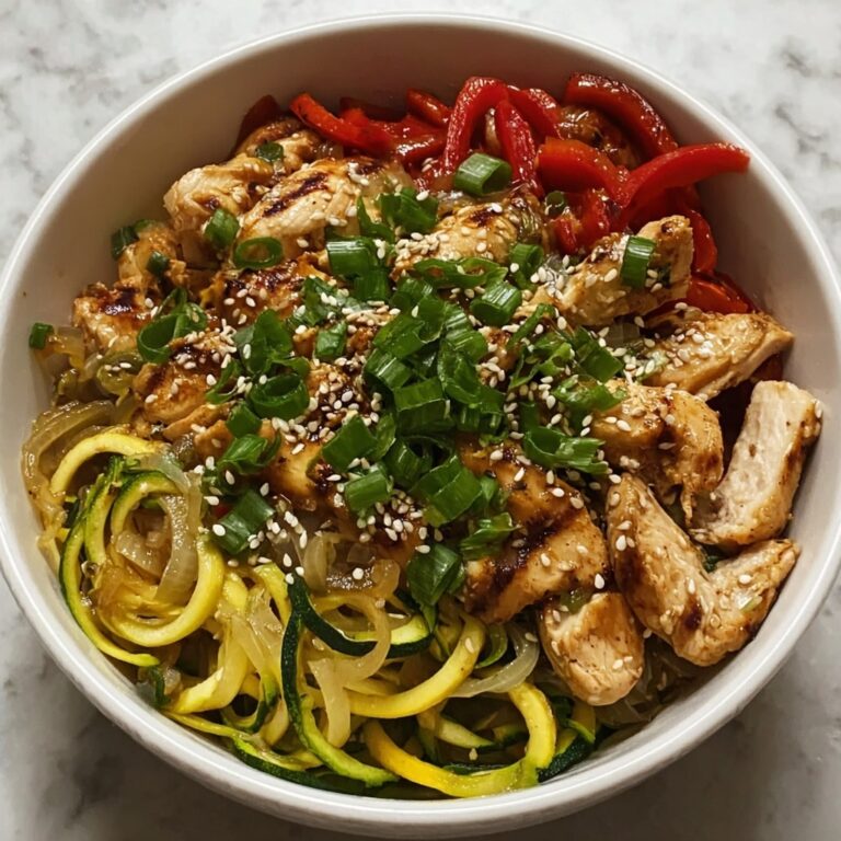 Garlic Chicken Zucchini Noodles Stir Fry Recipe