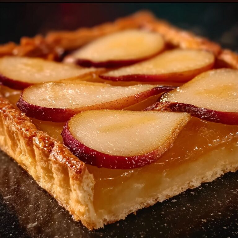 Pear Tart with Sliced Hasselback Pears and Cream Cheese Filling Recipe