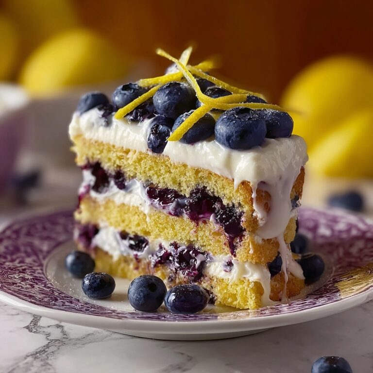 No-Bake Lemon Dazzling Blueberry Cream Cake Recipe